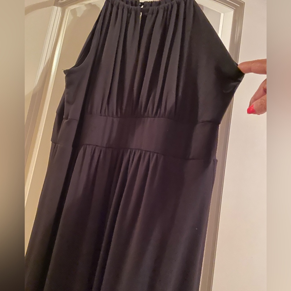 🖤 NEW DIRECTIONS BLK SLEEVELESS MAXI DRESS W STRAPS AND BUTTON CLOSURE SZ PL EUC - Picture 3 of 13